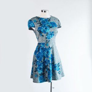 Betsey Johnson Blue Floral Fit & Flare Dress